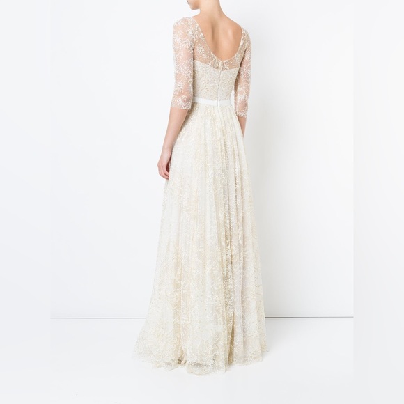 NWT Marchesa Notte Glitters Tulle Ivory Wedding Gown - Picture 3 of 13